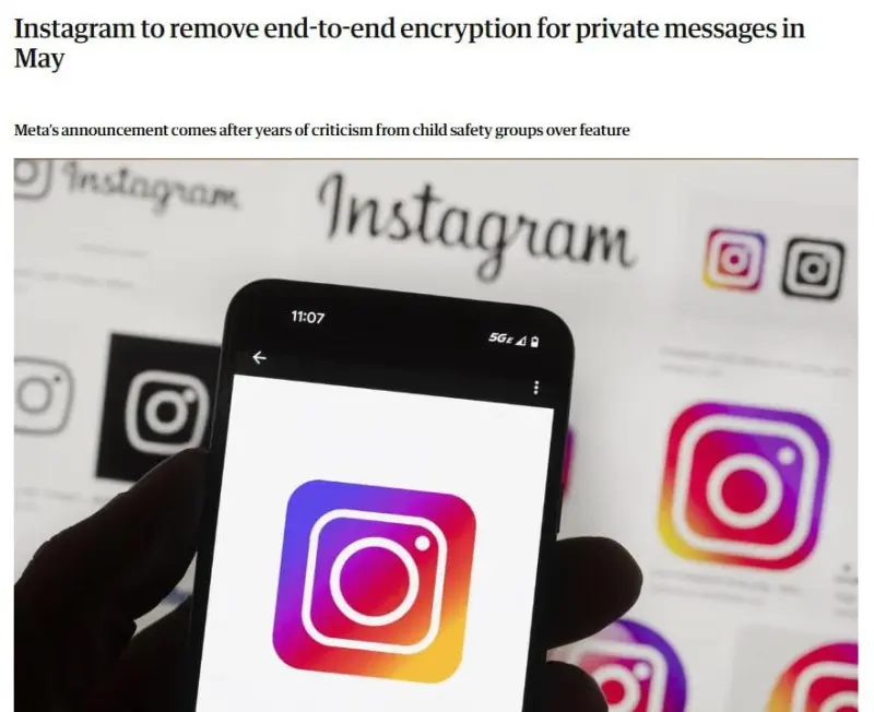 Instagram больше не будет полностью шифровать личные сообщения